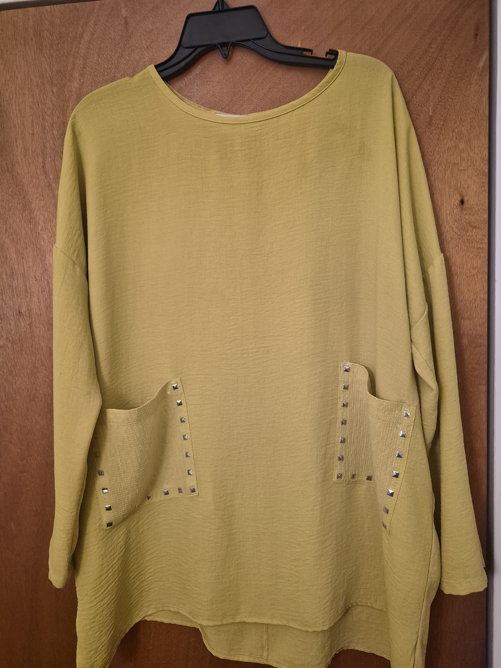 Joseph Ribkoff Sz6 Women's Oversized Stud Pocket Tunic - Chartreuse